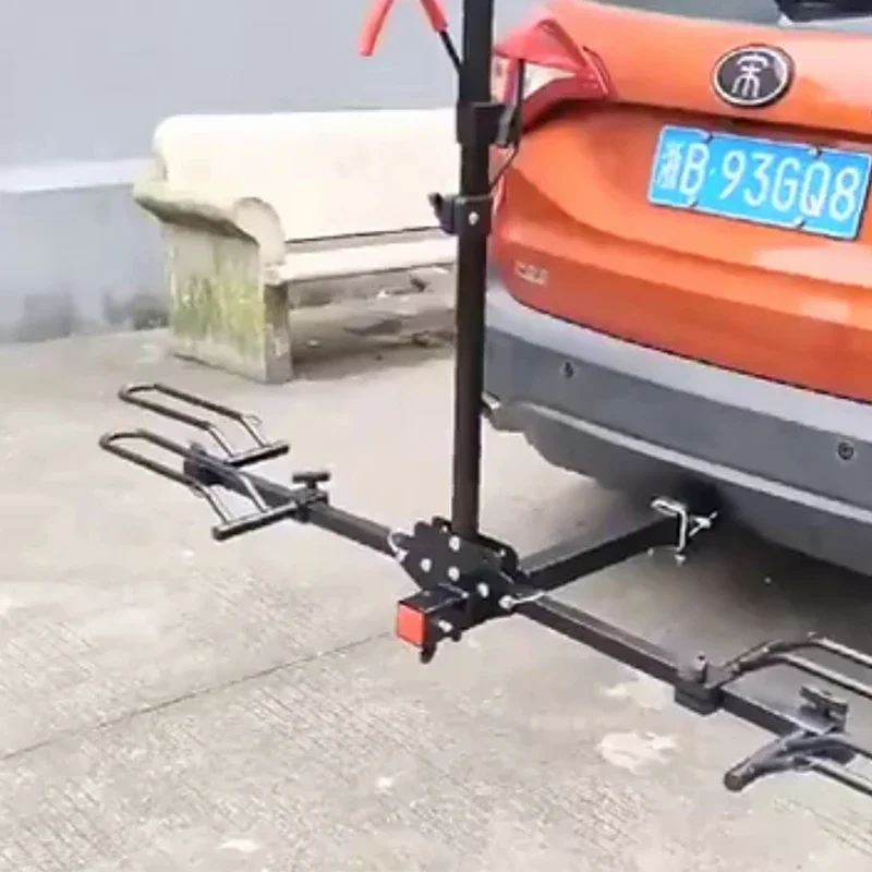 4 Bicycle Platform Brackets Foldable Rear Mounted Pedals Assist Frame Rear Trailer Installation Hook Receiver Maximum Load 100KG