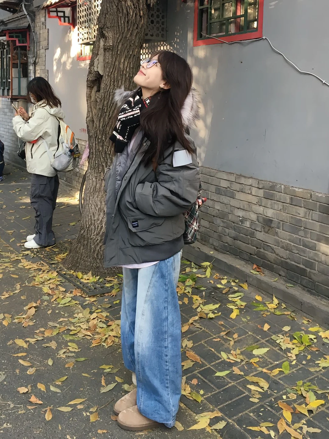 

Gray Workwear down Parka Coat Men's Winter Cleanfit American Style Cold Resistance Fur Collar Hooded Cotton Outerwear