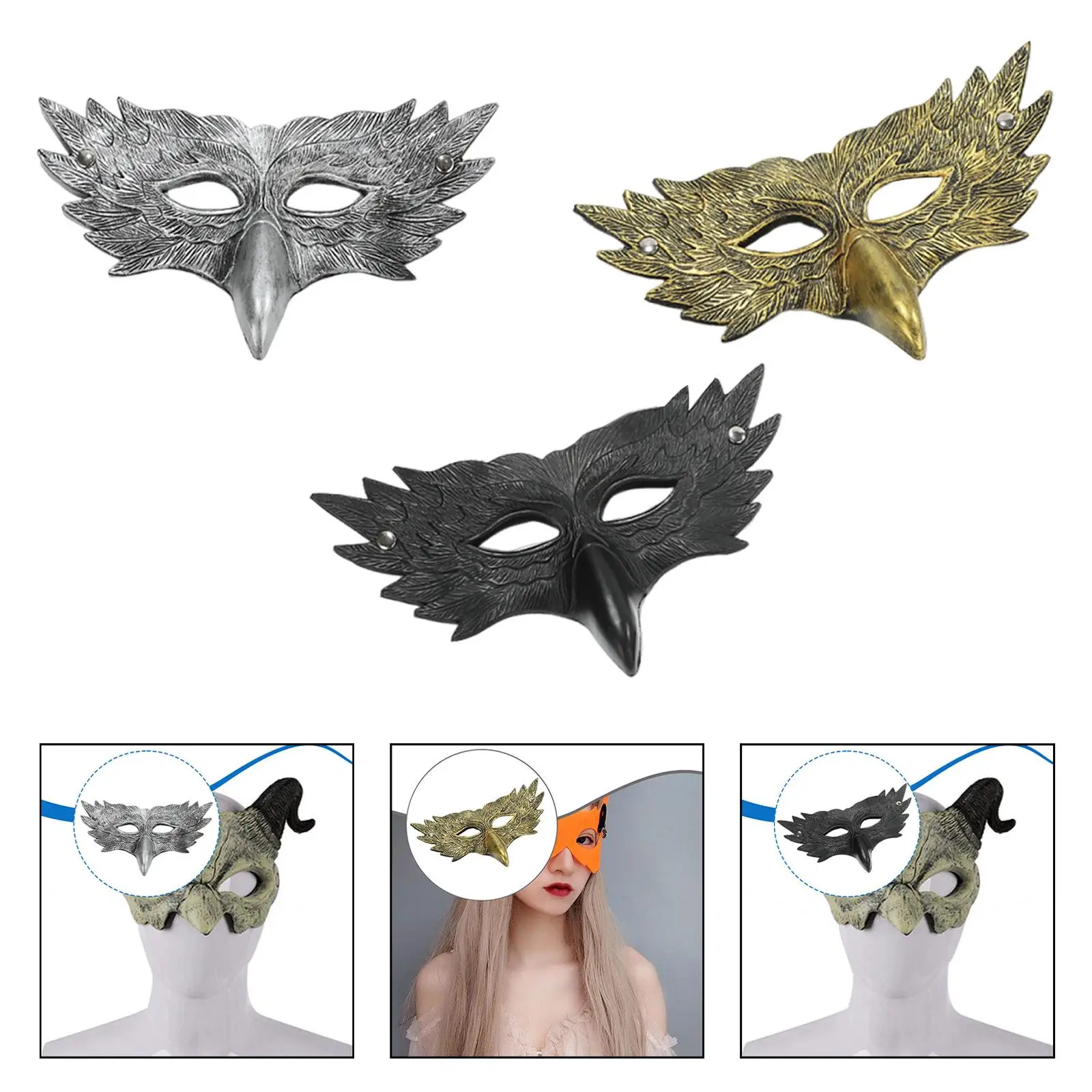 Halloween-Vogel-Kostümmaske für Tanzshows, bequeme Passform, 6,3 x 7 Zoll PU-Schaum