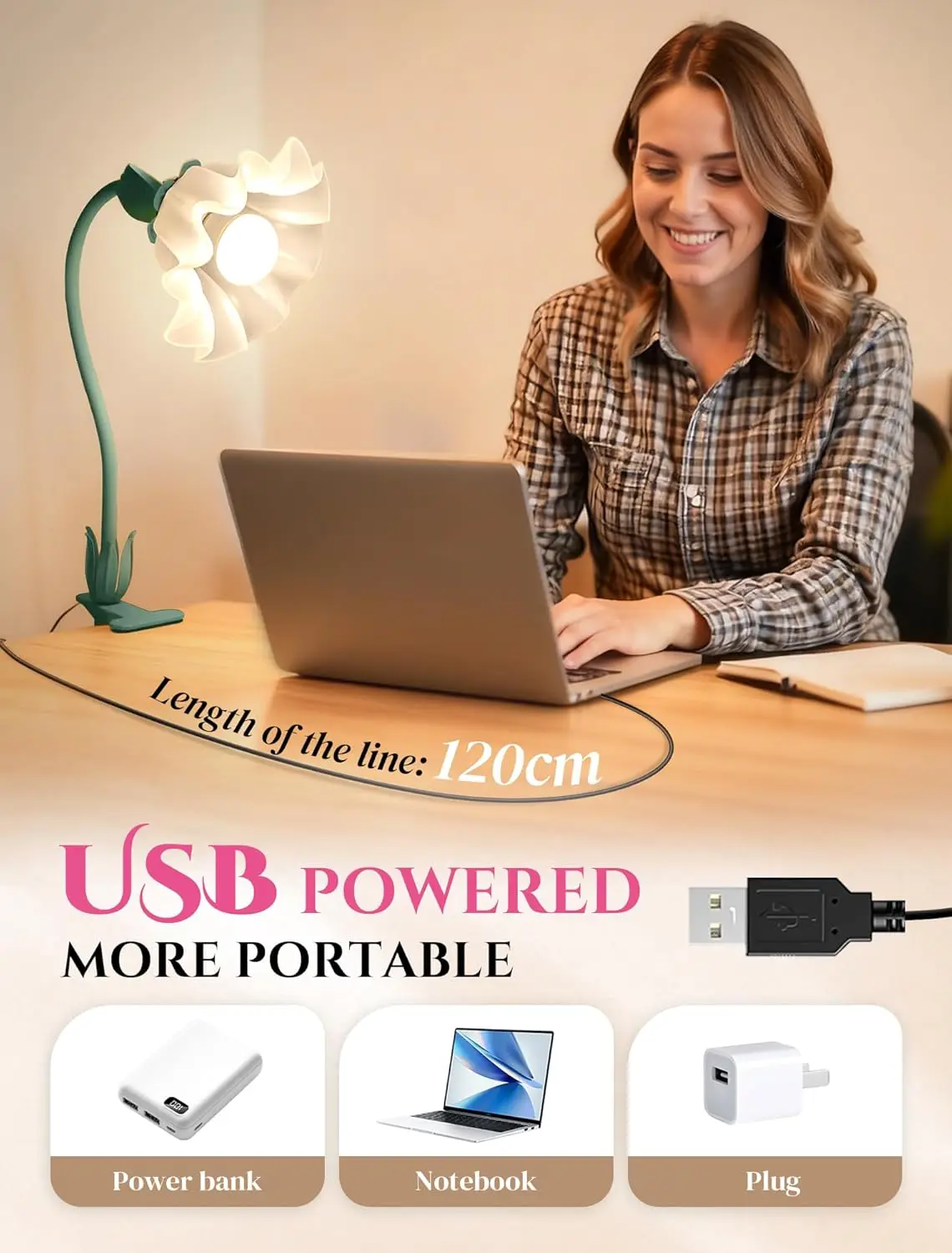 Lampe de bureau à clipser avec 3 modes de couleur, lampe de lecture flexible à col de cygne pour lit, table, crèche - Vert