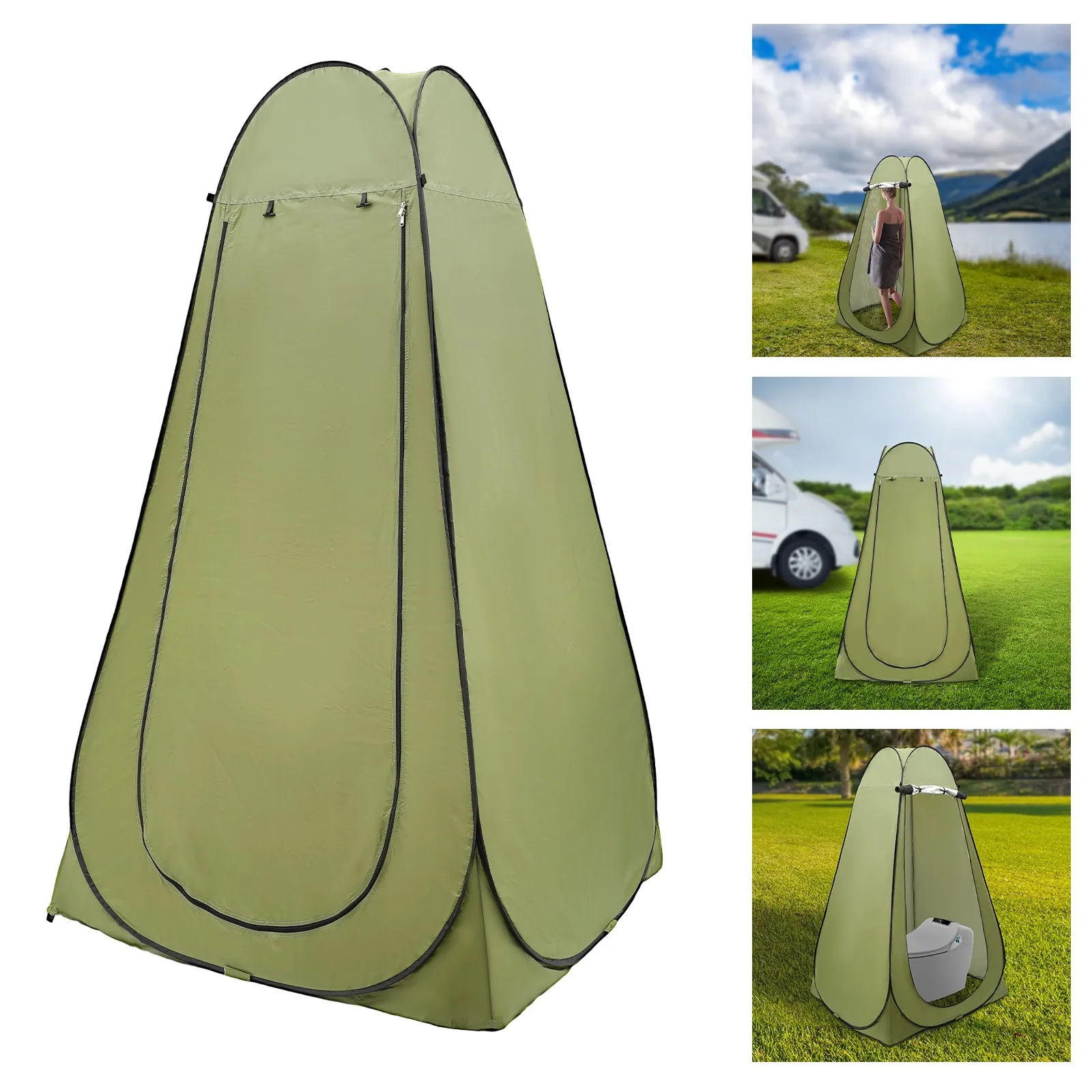 

Палатка для душа, уличная палатка для кемпинга, уединение и укрытие, портативная туалетная палатка для походов, просторный внутренний пространство, водонепроницаемая и солнцезащитная.