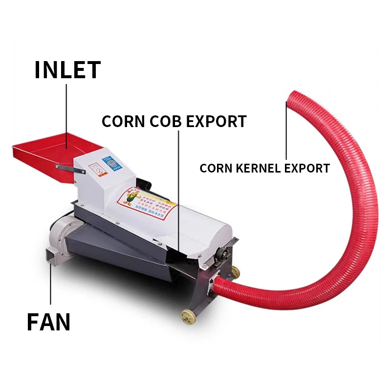 Corn threshing machine household small fully automatic corn kernel peeling electric corn corn peeling separation auger conveyor