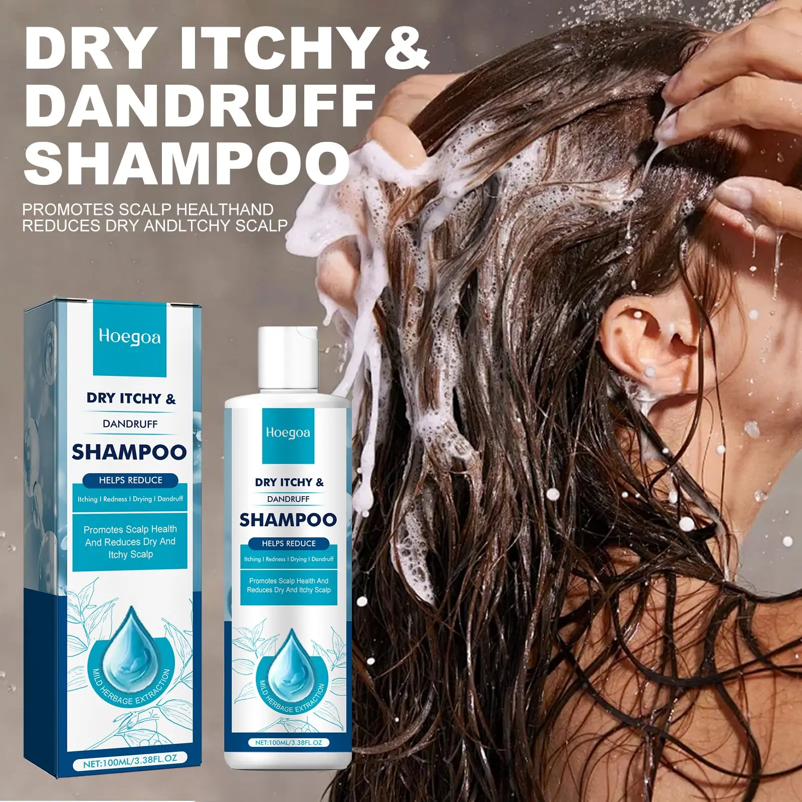 Champú anticaspa para el cuero cabelludo, limpieza profunda, reparación de raíces del cabello, folículos, champú hidratante para Control de aceite