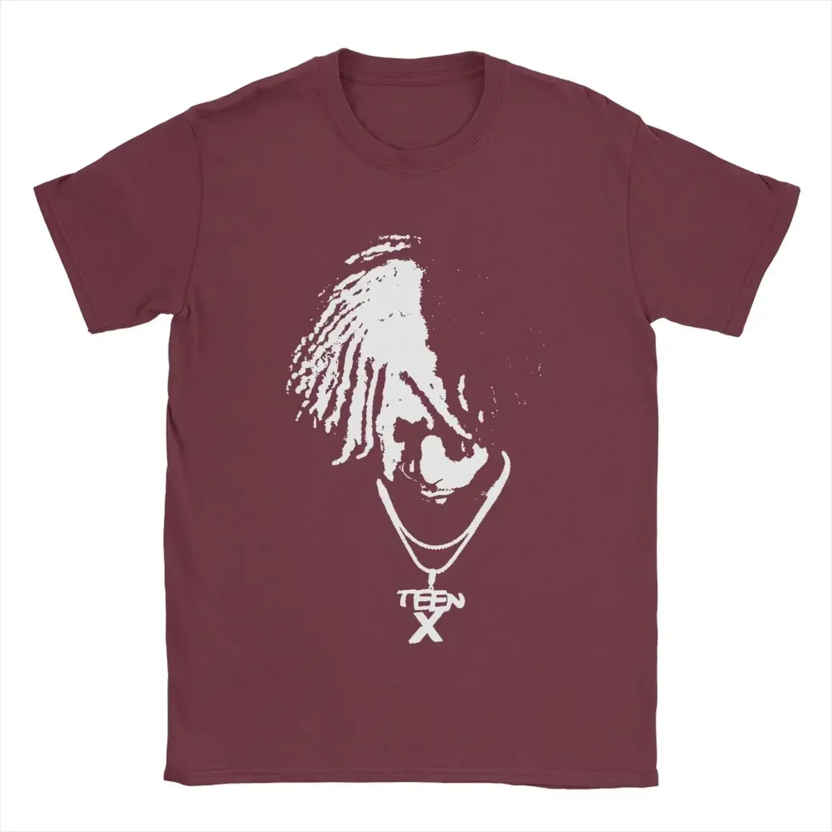 كين كارسون في سن المراهقة X مغني الراب طباعة Harajuku تي شيرت الرجال قصيرة الأكمام 100% قميص أبيض بحجم ضخم 6XL فضفاض س الرقبة تيز القمم رجل الملابس