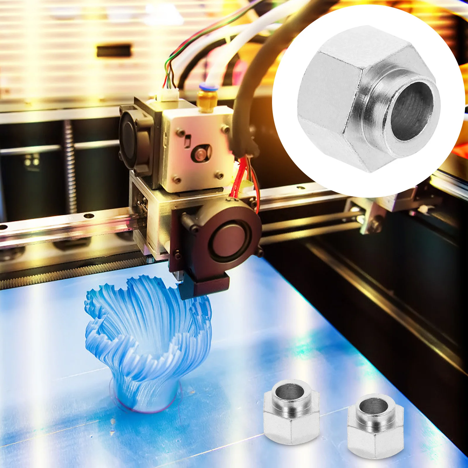 10pcs Hexagonal Eccentric Column Accessories Carbon Steel Nickel-Plated 3D Printer Parts For Precise Carving Leveling Nuts