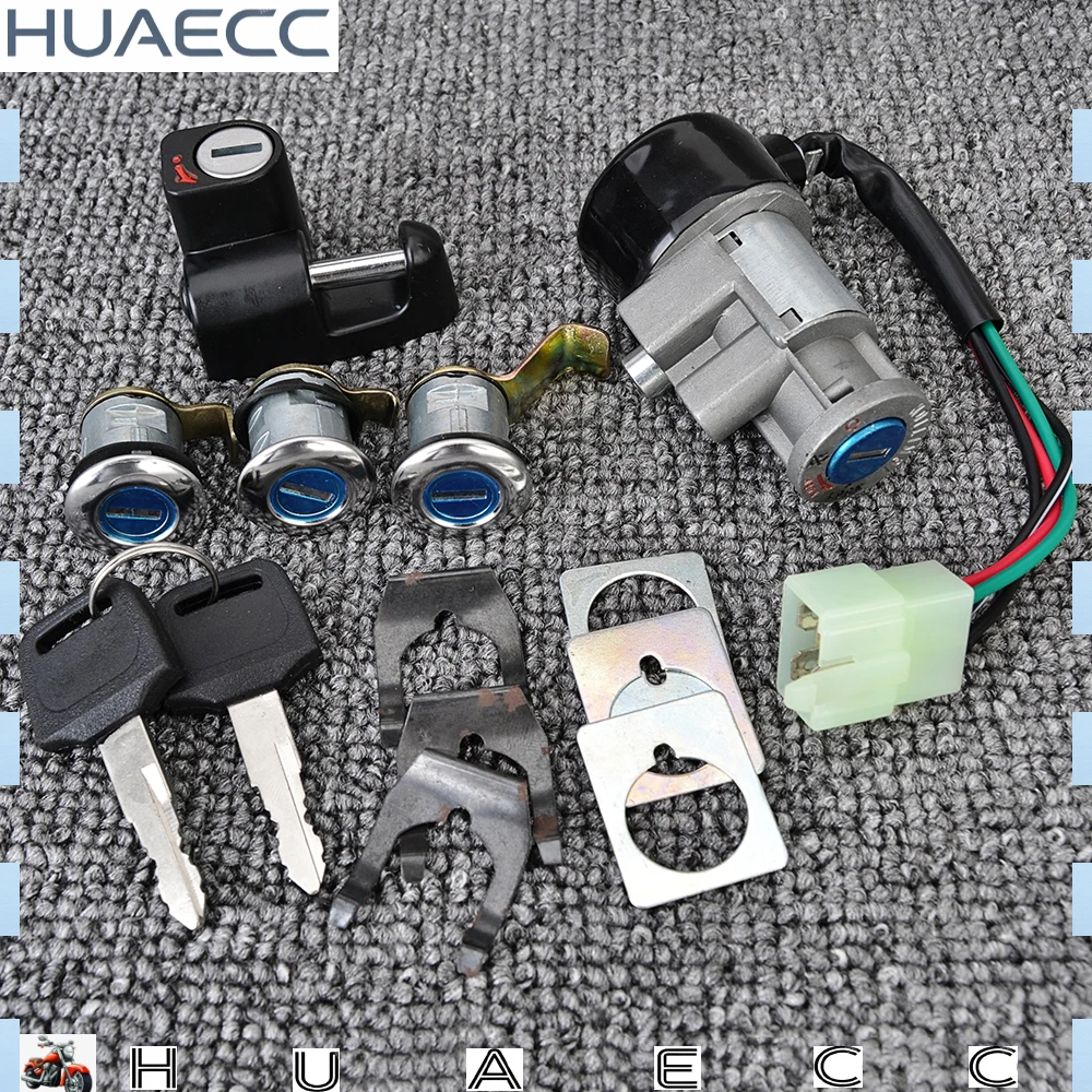 For Honda CN250 CN 250 Helix 1986-2007 35010-KS4-711 Fuel Gas Cap Ignition Switch Seat Lock with Key Kit 