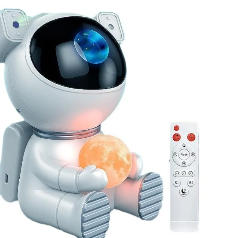 Astronaut, Aurora Borealis, Sitting Posture, Holding Star, Guitar Robot, Projector, Sound System, Adjustable Brightness