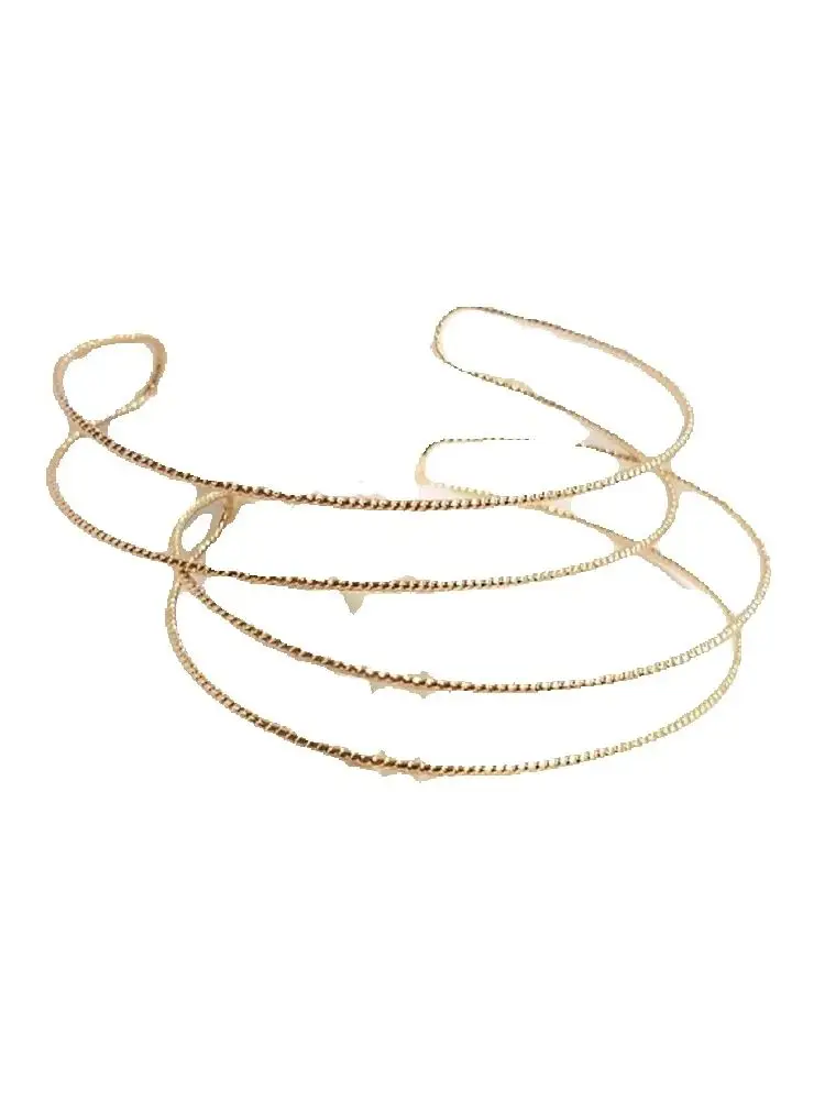 

14K Gold Batch flower copper wire double strand bracelet ring clip bead winding bottom double ring hand diy accessories