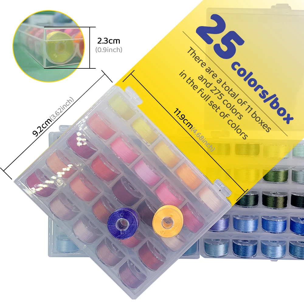 25 Farben * 90 Meter Hochglanz-Stickgarn Handgefertigte DIY-Nähmaterialien Hochglanz, Kein Nähfaden – Detail 4