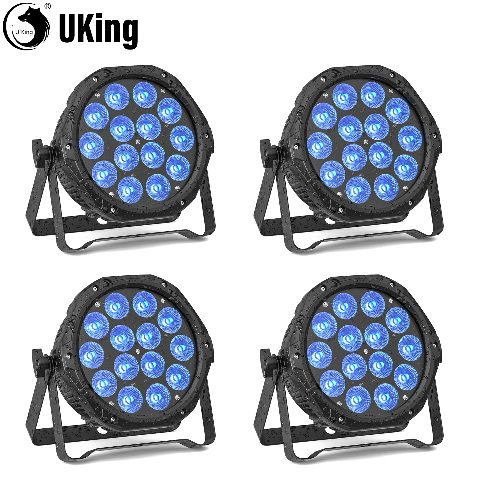 Yiflamefly 4Pcs IP65 Waterproof Par Lights 14X10W RGBW LED Outdoor Stage Light DMX Wash Strobe DJ Light For KTV Bar Disco Party