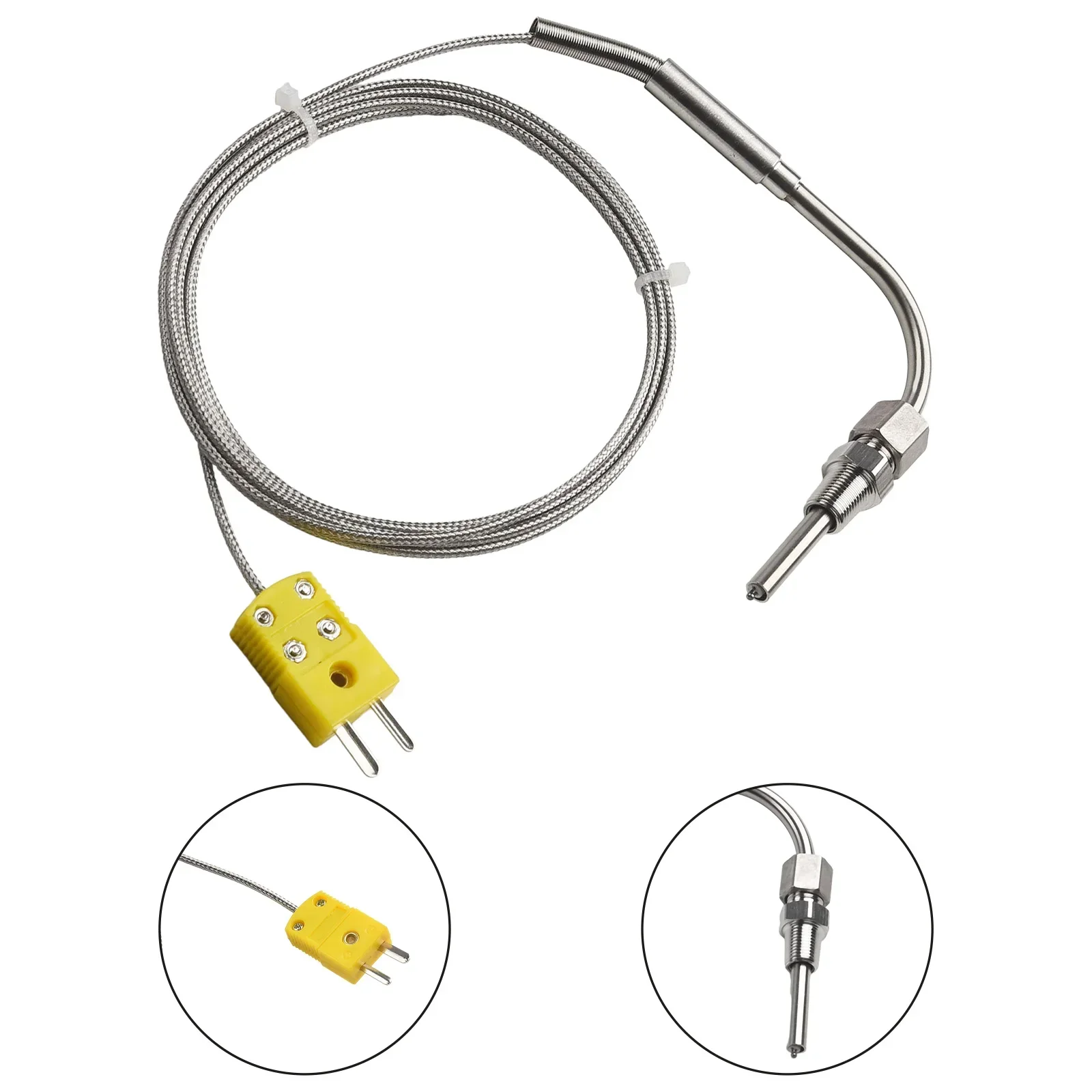 EGT K Type Thermocouple Exhaust Probe High Temperature Controllers Sensors 1/8inch NPT Threads Mini K Type Connector 2m Cable