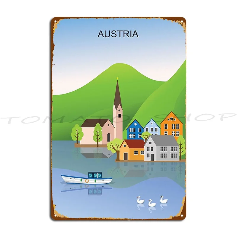 Austria Metal Plaque Poster Living Room Personalized Wall Decor Garage Decoration Designing  Tin Sign Poster