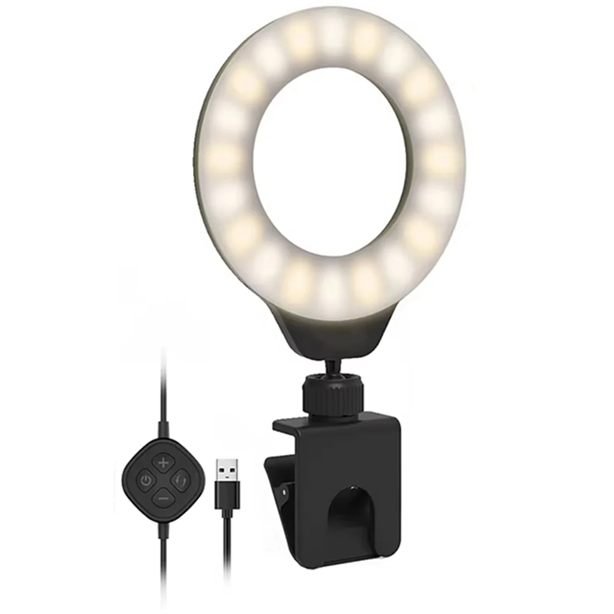 2025+ Adjustable LED Selfie Light Vedio Lamp with Clip on Laptop Computer for Live Streaming Self Broadcasting Conference Chat