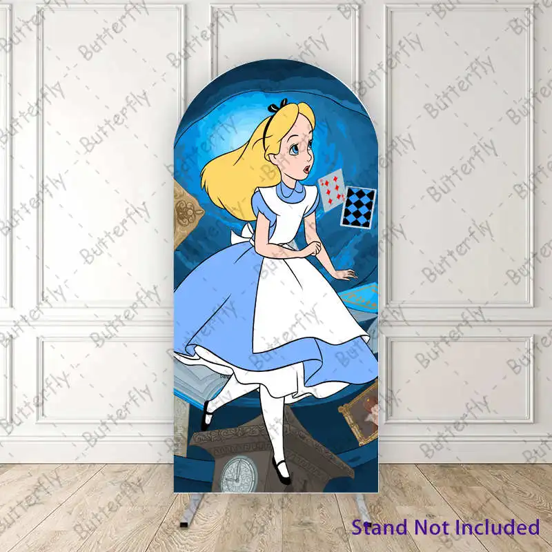 Disney Princess Little Cute Girls  Alice In Wonderland  Party Background Decoration  Arch Photo Backdrop Cover Birthday