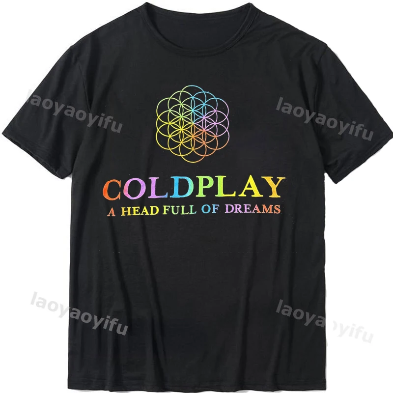 A Head Full of Dreams Cold Play Black Men Short Sleeve Customized T-shirt Unique Mens Clothing Womens Top