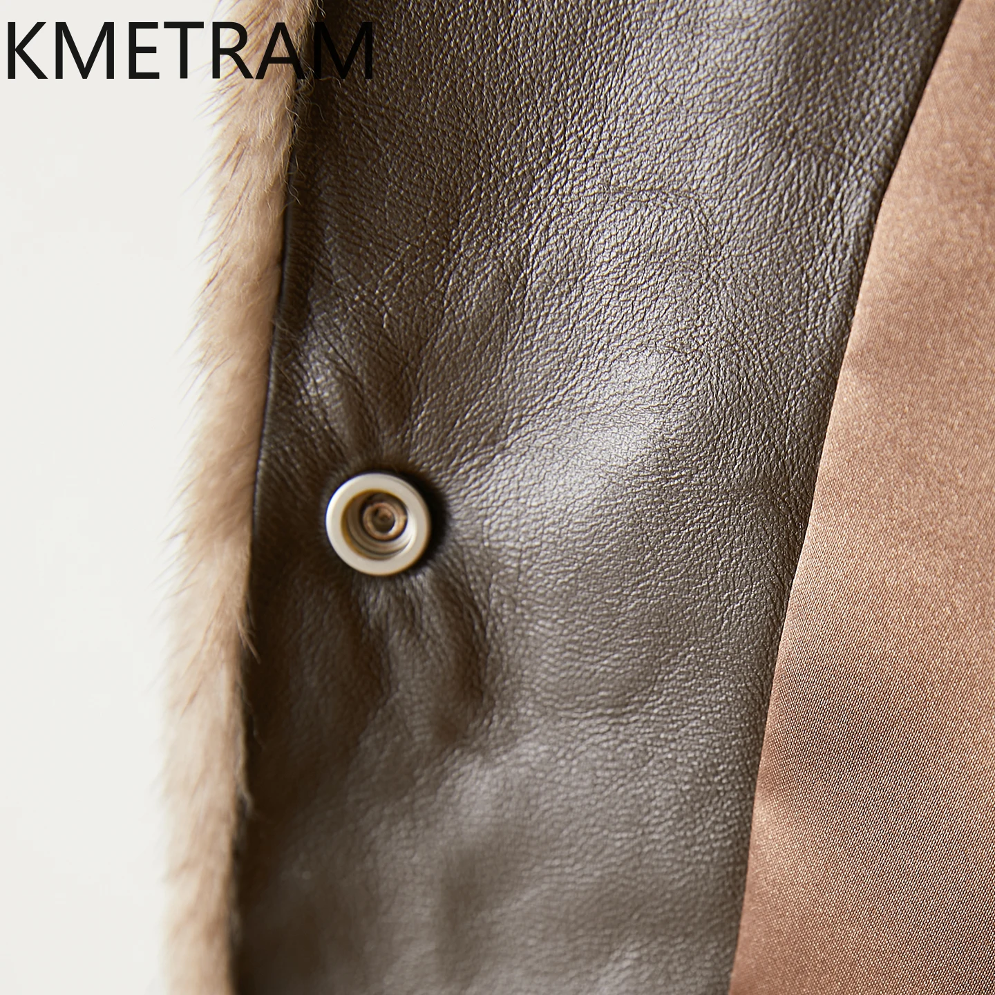 KMETRAM 100% سترة من فرو المنك الطبيعي بالكامل سترة من فراء القهوة بدون أكمام معاطف قصيرة للمرأة شتاء 2025 ملابس حريمي شوهبا نسائية #5