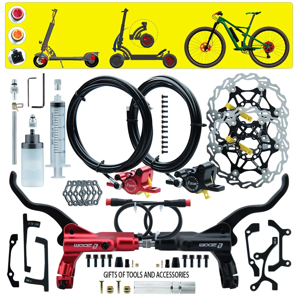 

Zoom 875E Left Caliper Disc Electric Bike Scooter Rotor 203 Power Off 2pin 3p Sm2a Hydraulic Brakes 180 230cm Oil Tube 160 Disk