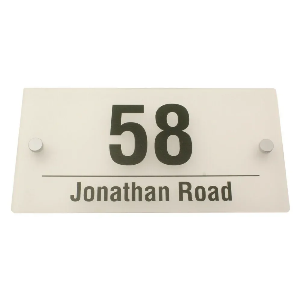 Customized Frosted Effect Personalised Modern House Sign Street Name and Number