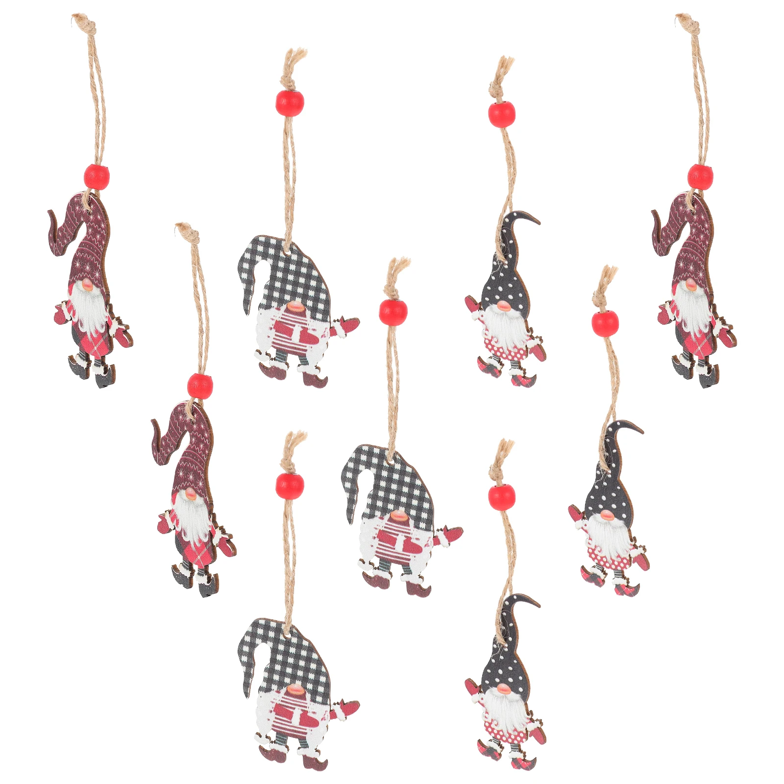 

9pcs Wooden Christmas Gnome Hanging Dwarf Pendants Home Party Decorations Santa Pendant Tree Ornament Gift For Wedding
