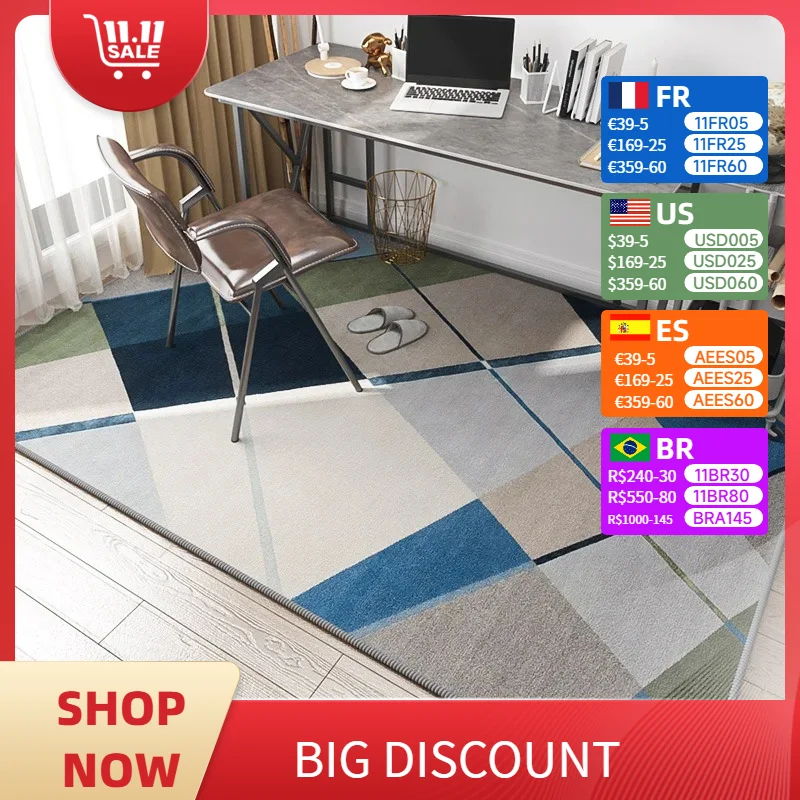 Soundproofing Retro Home Decoration Rug, Study Carpet, Desk, Computer Chair, Floor Mat, Bedroom Carpets, Dressing Table Mats, Gr