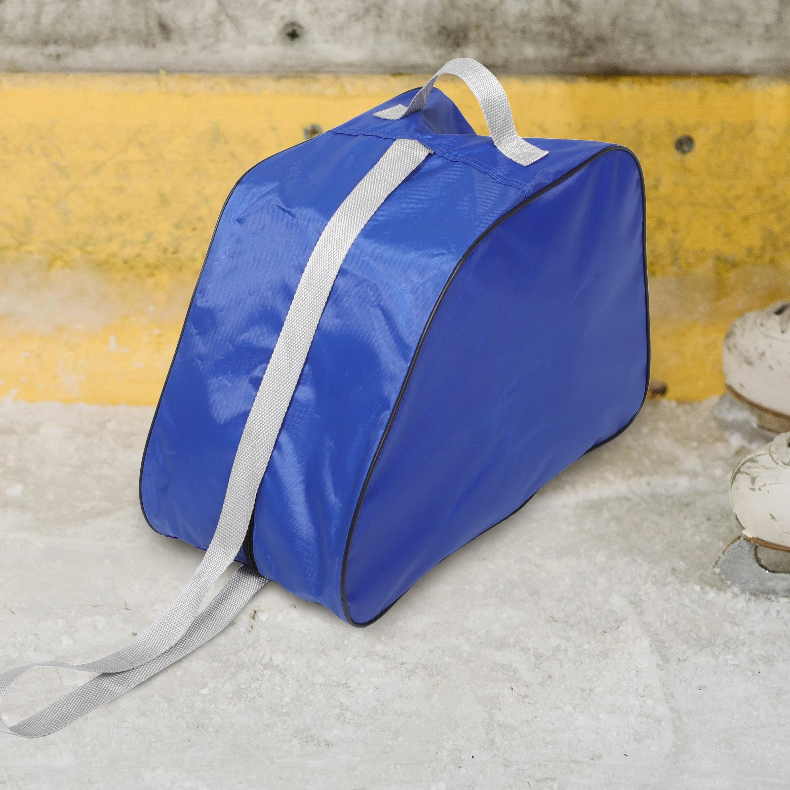 Bolsa de patín portátil azul, correa de hombro ajustable, patines en línea de hielo, diseño multifuncional, tela Oxford duradera y elegante