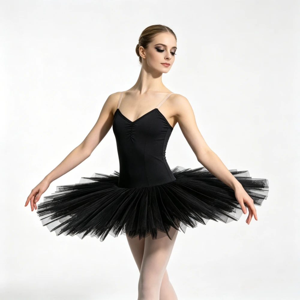 

THEEPER Professional Ballet Tutu Skirt, Swan Lake Ballet Dress, Hard Tulle Pancake Tutu Stage Performance Competition Costume