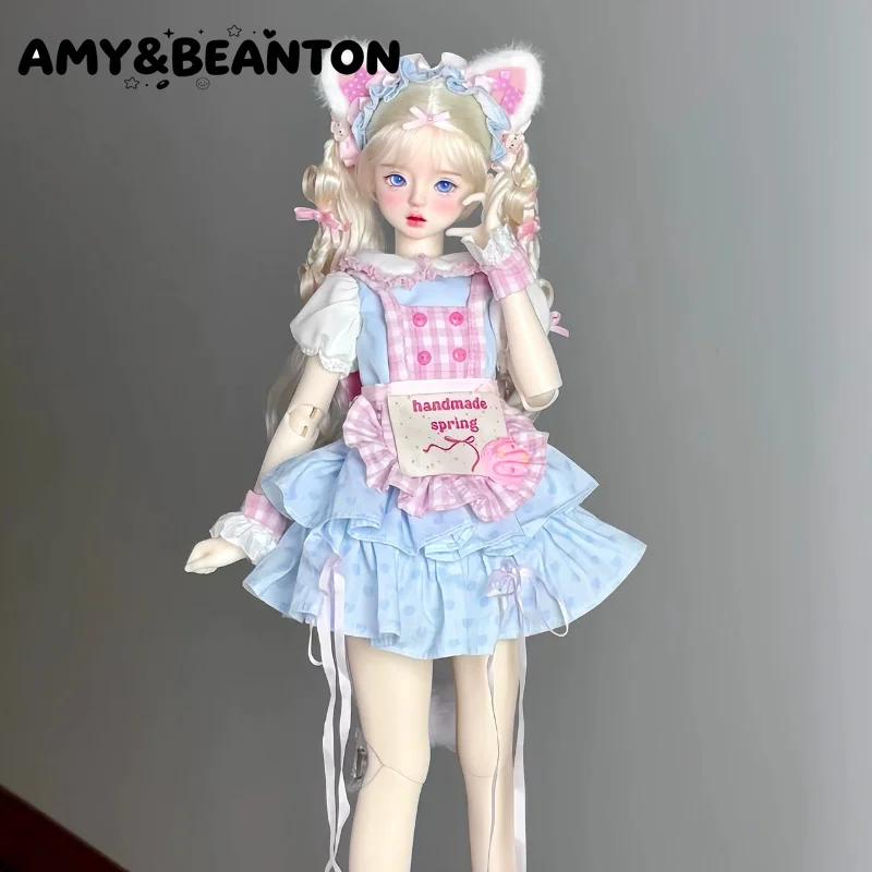Original Sweet Cat Maid Dress 1/4 BJD Doll Clothes Fit Large 1/4 Regular 1/4 BJD Action Dolls Outfit Accessory Doll Not Included