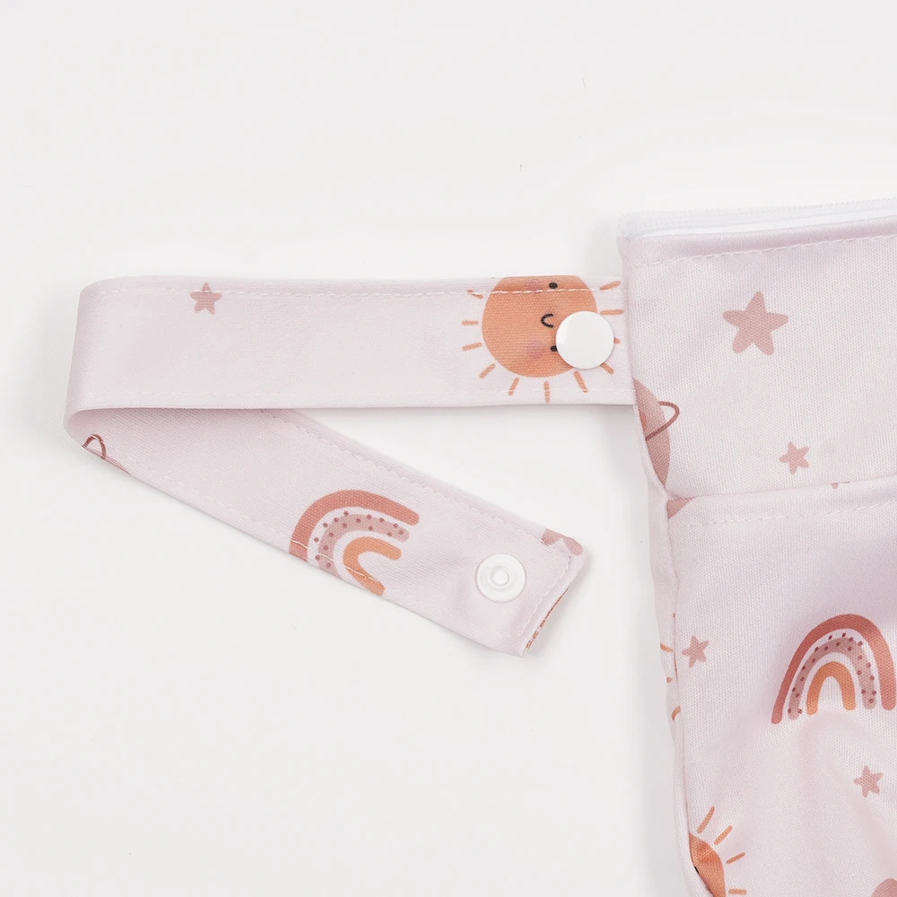 HappyFlute New Fashion Pattern Two Pocket Zipper Design 100%Polyester Fabric Multi-purpose Use Baby Waterproof Diaper Bag