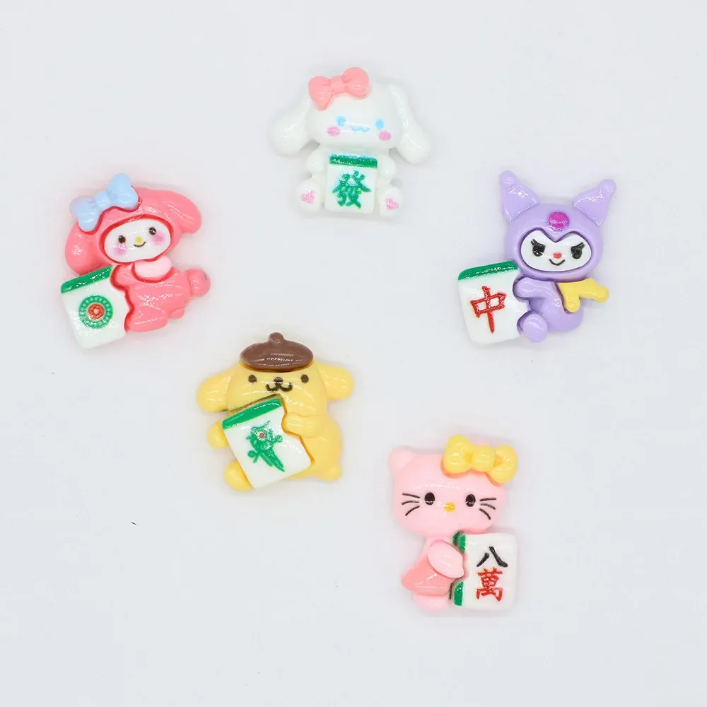 5pcs miniso Sanrio mahjong resin accessories wholesale diy cartoon resin flatback