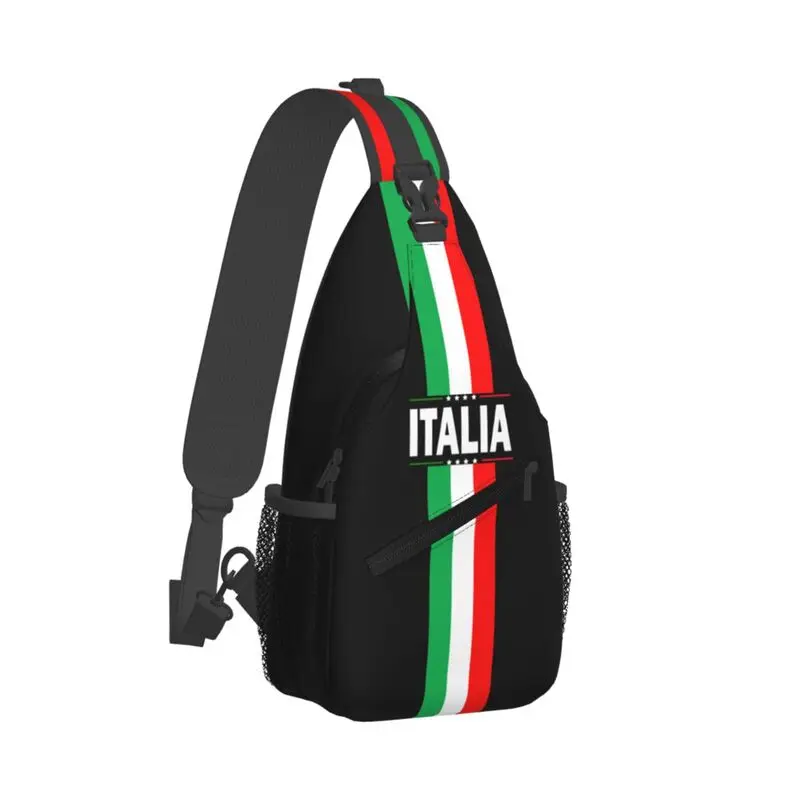 Bolso de pecho personalizado con bandera de Italia, mochila de hombro tipo bandolera con orgullo italiano personalizado para hombres, mochila de viaje