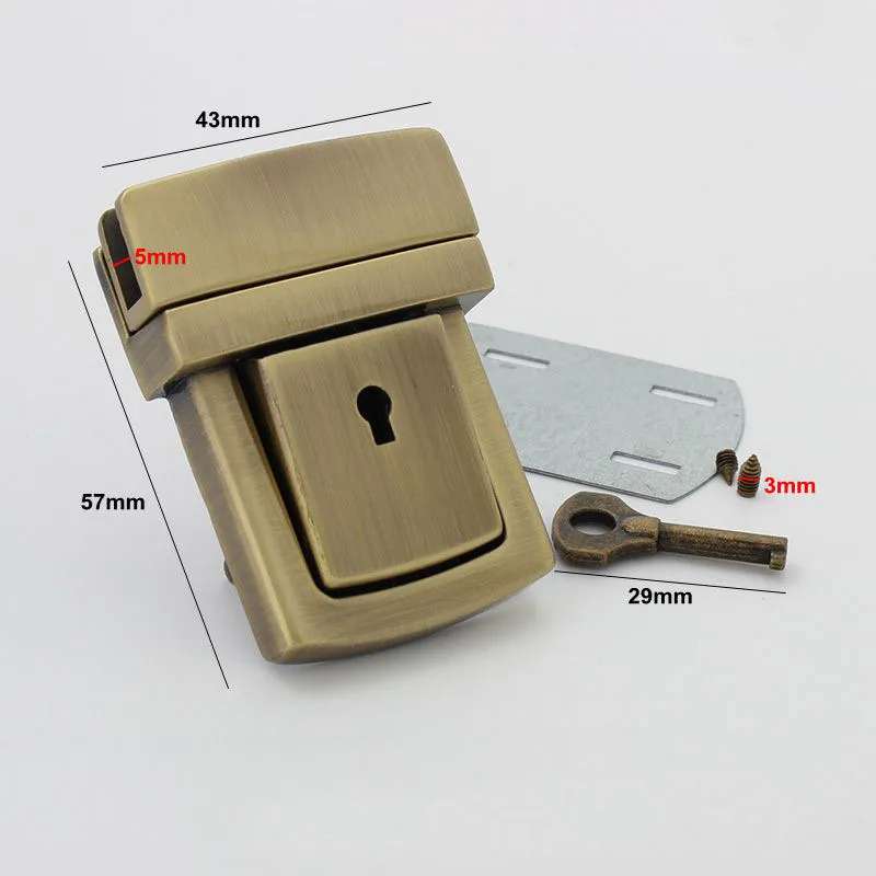 4 sets polished Silver Bronze press locks has a key for men leather handbag briefcase bags sewing