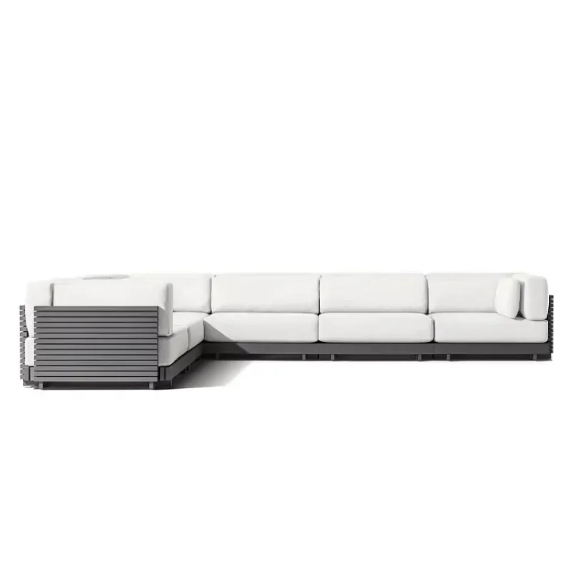

Modern hotel villa courtyard furniture set modular combination, garden sofa weather strong, aluminum modular outdoor sofa set
