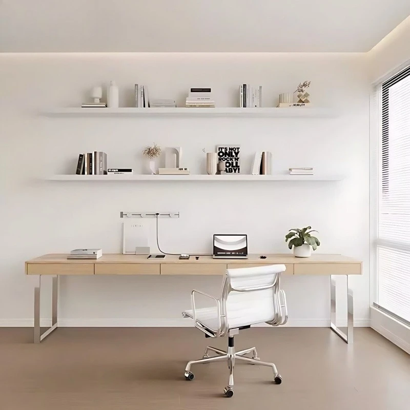 Modern minimalist solid wood log colordesk with drawers home desk study computer table balcony Italiantable