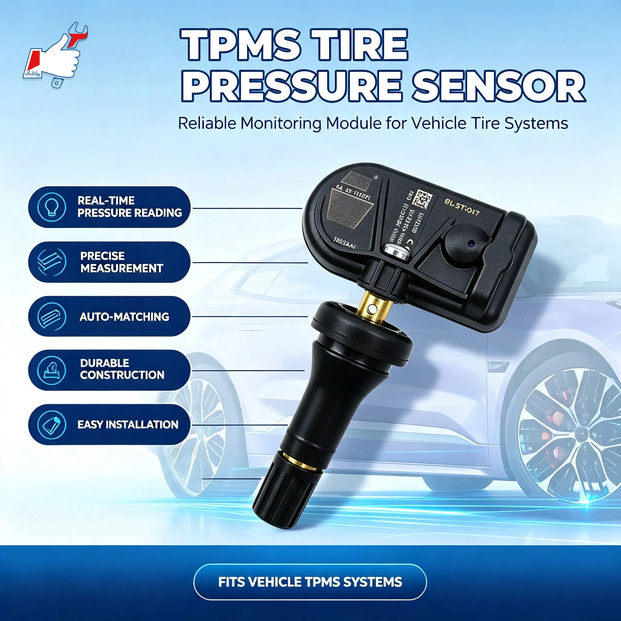 Custom Fit Car Tire Pressure Monitoring Sensor For ZEEKR 001 2024-2025 Wireless Internal Tire Monitoring System Reliable Signal