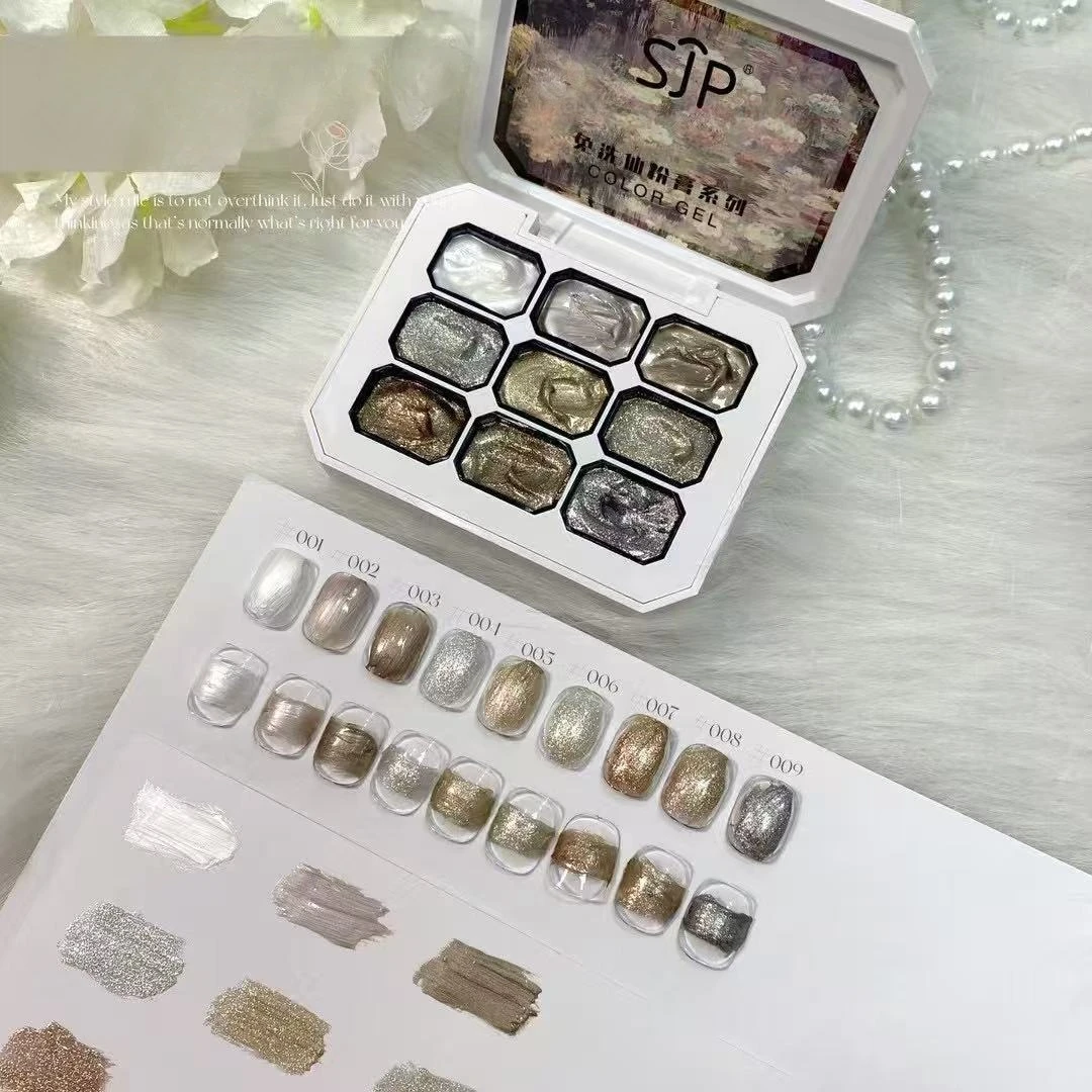 Aurora Fata Polvere Crema Solido Glitter per unghie Scintillante Fango di cristallo Texture Iridescente Broccato Fiocchi Decorazione fai da te Pigmento per manicure