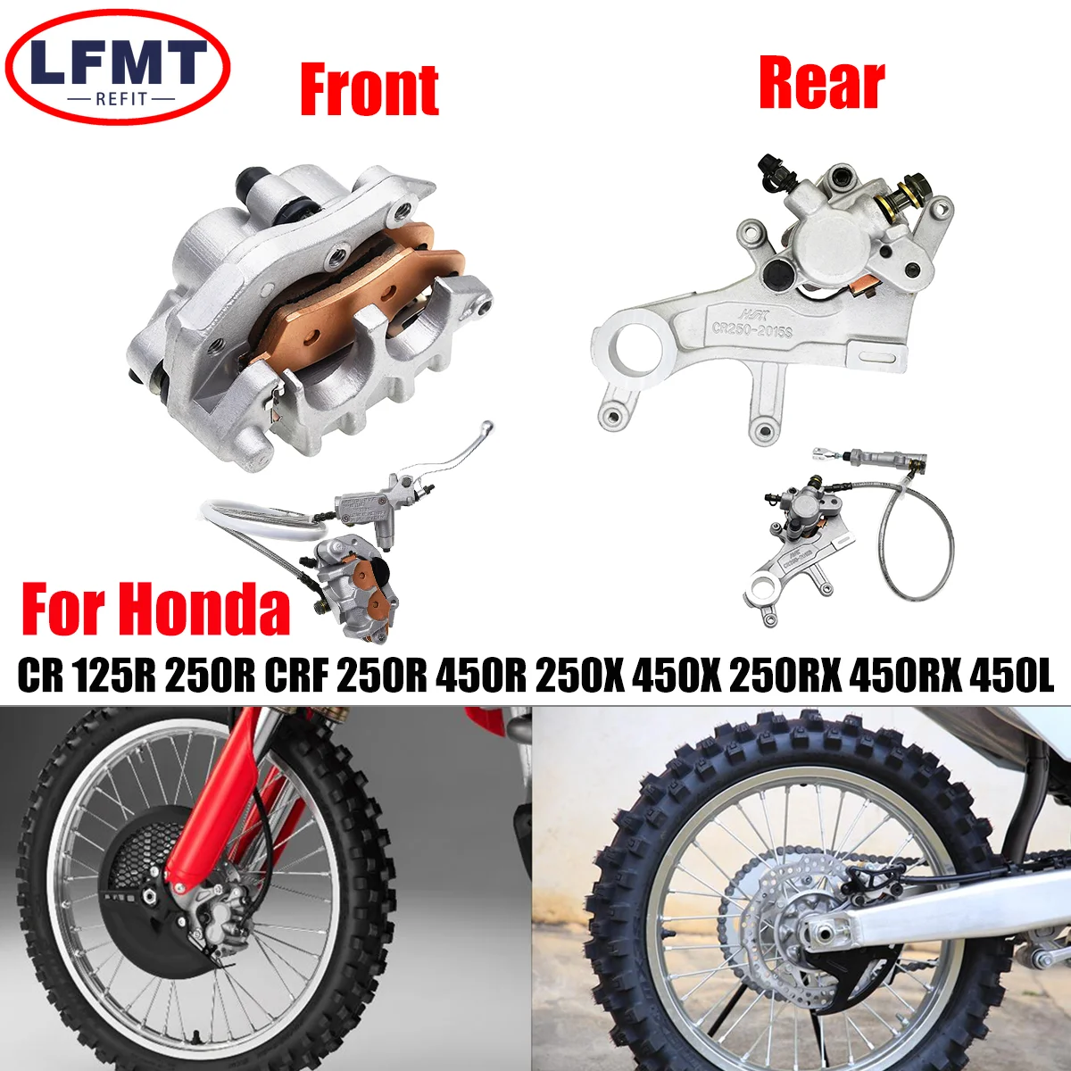 Front Rear Brake Pump Assembly Hydraulic Caliper Oil Hose For Honda CR 125R/250R CRF 250R 450R 250X 450X 250RX 450RX 450L 450RWE