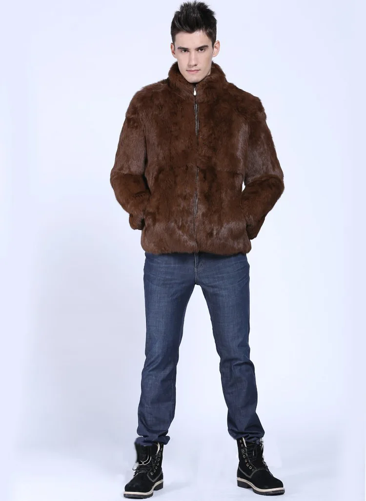 Europese En Amerikaanse Nieuwe Imitatie Bont Heren Jas Mink Fur Jacket Warm Haining Faux Bont Konijn Bontjas