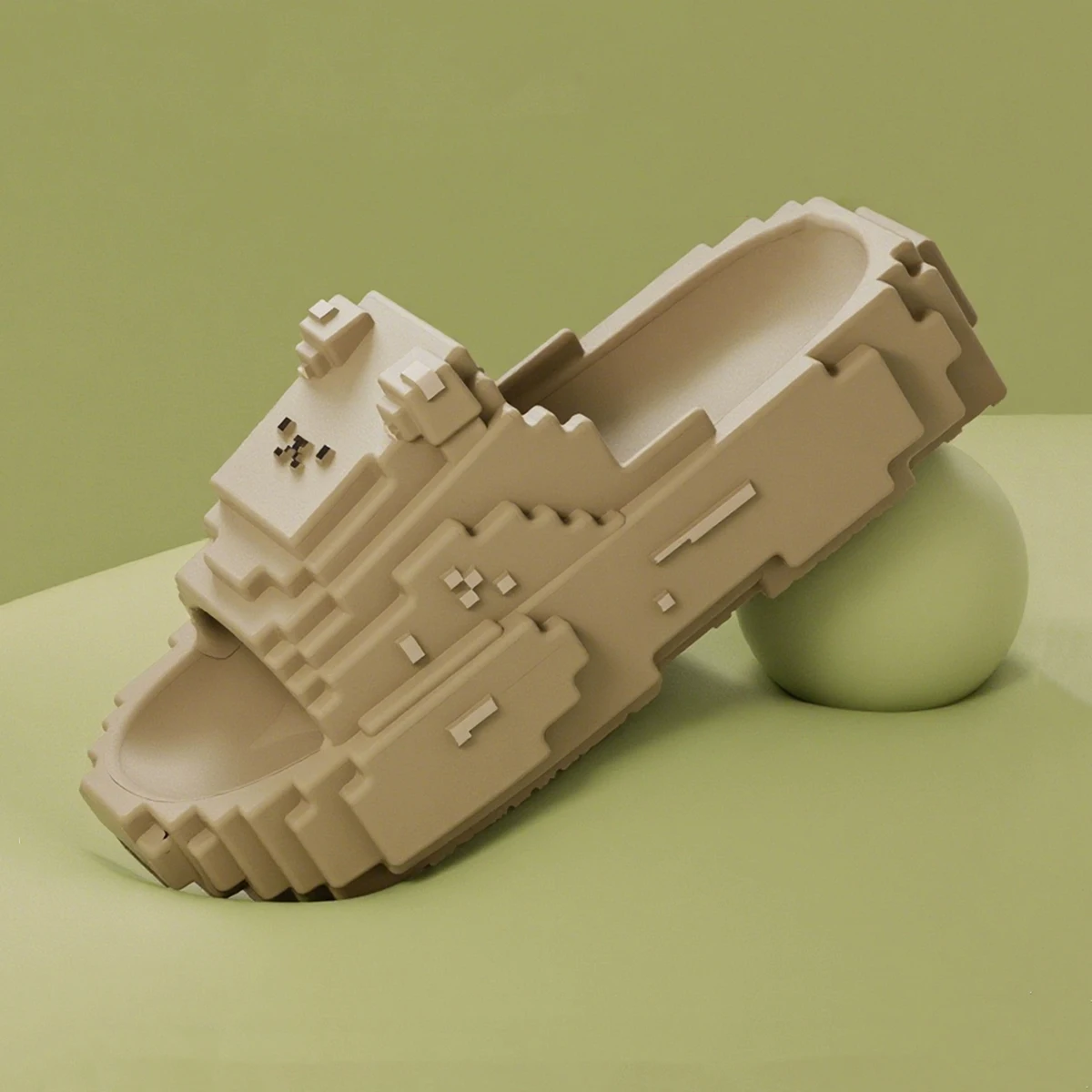Building Block Pixel Slippers for Women, New Summer Style Outdoor Slippers, Thick-Soled Couple's Sandals for Women