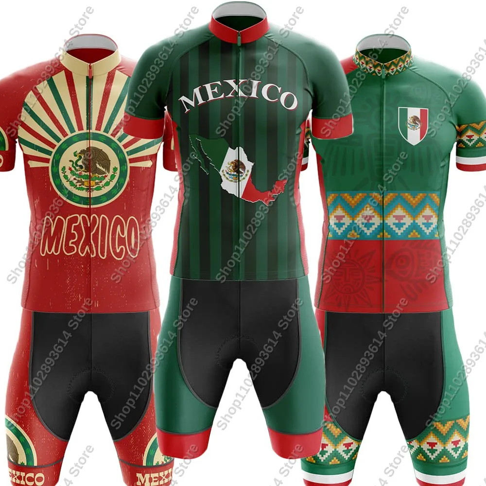 2025 Mexico Team Cycling Jersey Set Magical Men Summer Clothing Short Sleeve Road bike Shirt Bicycle Bib Shorts MTB Radtrikot