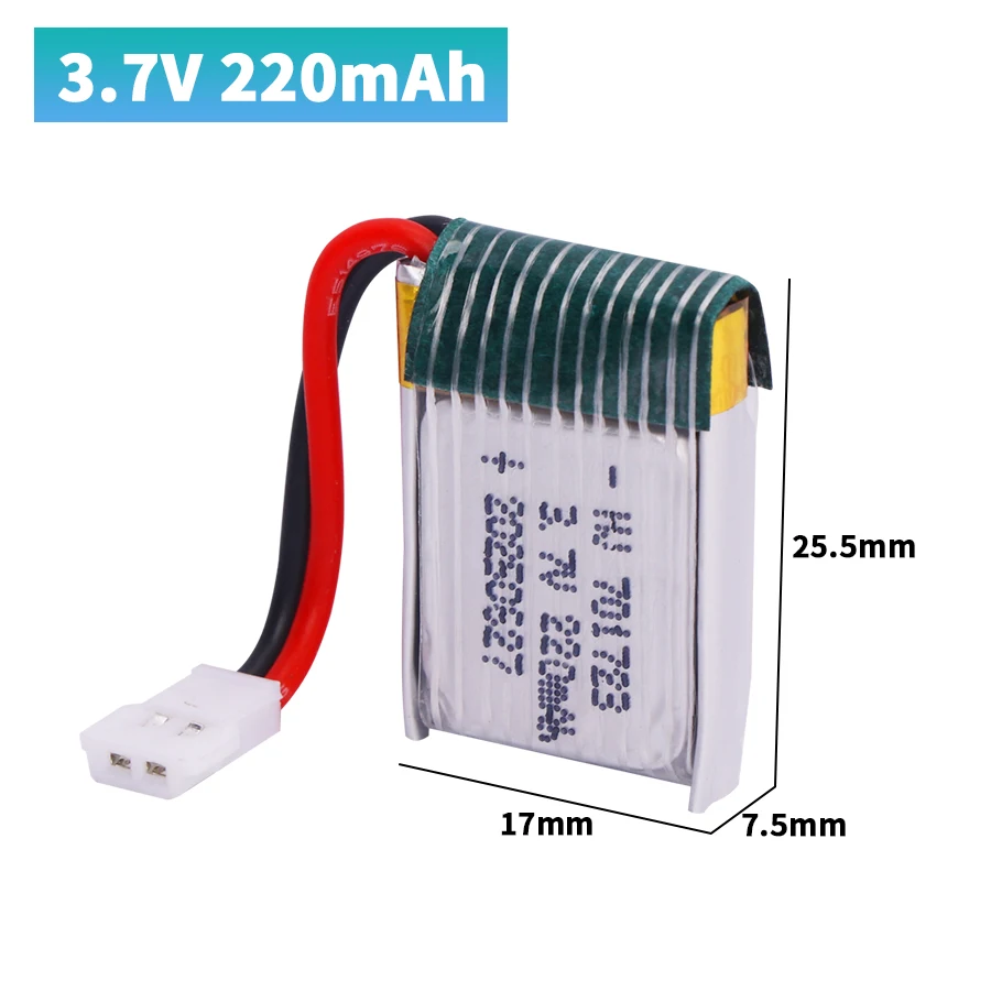 3.7V 220mAh 20C 701723 Rechargeable Lipo Battery For H20 Syma S8 M67 U839 X900 X901 RC Quadcopter Spare Parts