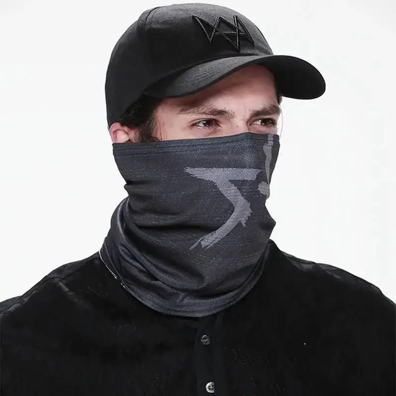 Viso New Fashion Watch Cani Maschera Aiden Pearce Mezza antivento in cotone Scaldacollo Sciarpa Cosplay Gioco Costume Cos Maschera da festa