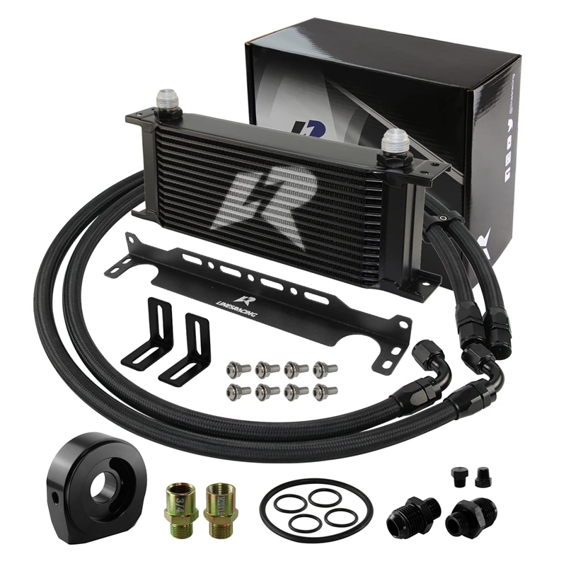 LR 15 Row AN10 Oil cooler Universal Engine Transmission w/Bracket+Filter Adapter Hose Kit 3/4