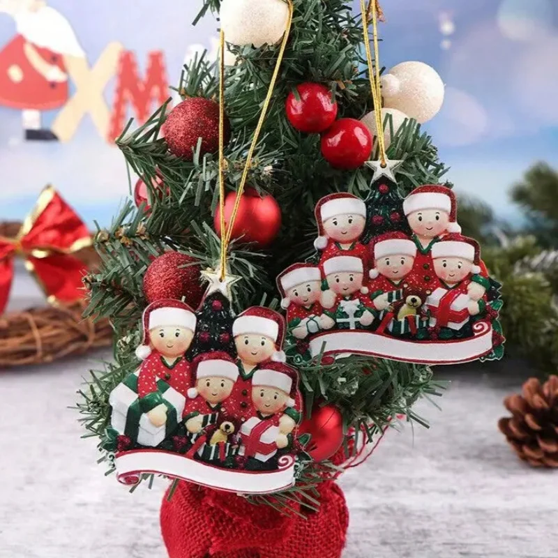 50PCS Christmas Tree Hanging DIY Writing Decoration Personalized Home Christmas Decoration Cute Bear Christmas Decoration
