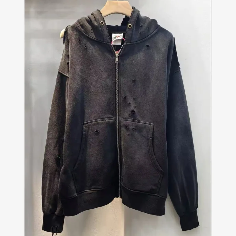 

High Street однотонная потертая куртка с капюшоном на молнии Saint, винтажная стираная черная, зеленая, серая, мужская и женская толстовка большого размера