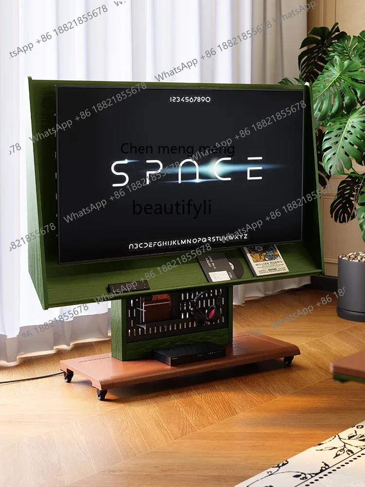 

ss1001 Movable TV floor bracket, solid wood bracket, antique TV cart in the living room