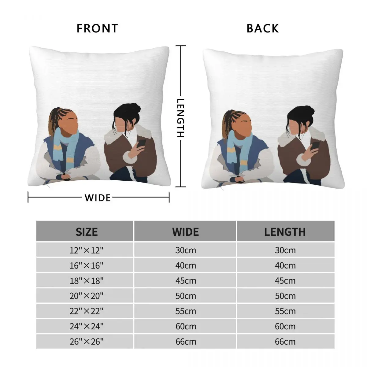 Fatou and Kieu My Druck Square Pillowcase Polyester Linen Velvet Creative Zip Decor Car Cushion Cover 18