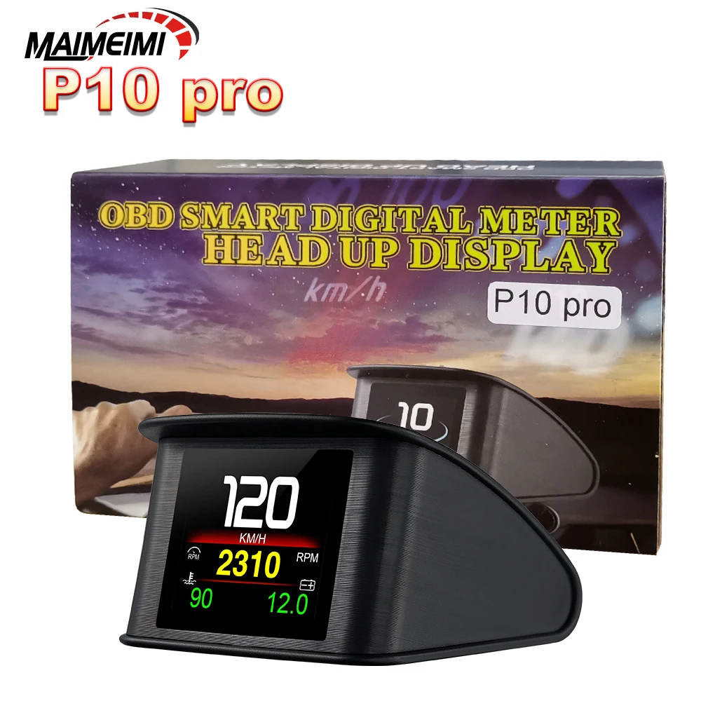 P10 PRO OBD2 Car Head-up Display HUD Smart Digital Meter Speedometer Water Temperature Speed RPM Air-fuel ratio Fuel Consumption