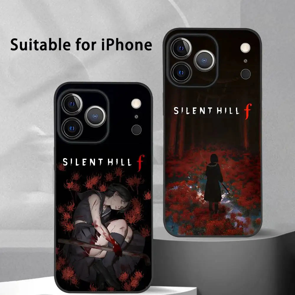 เคสโทรศัพท์ลายวิดีโอเกม Silent Hill สำหรับ iPhone 17 16 15 14 13 12 11 Pro Max Plus Mini สีดำด้านแบบนิ่ม