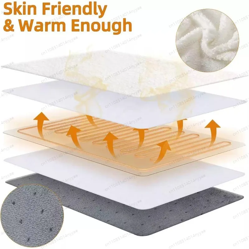 Electric Foot Warmer Heater Constant Temperature 5 Modes Heating Pad Soft Washable Winter Warm Foot for Home Bedroom Feet Warmer