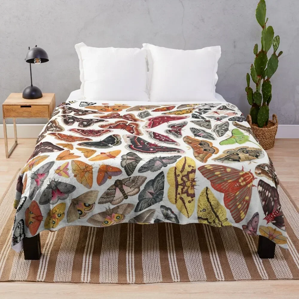 Saturniid Moths of North America Pattern Throw Blanket Giant Sofa christmas gifts Quilt Sleeping Bag Blankets